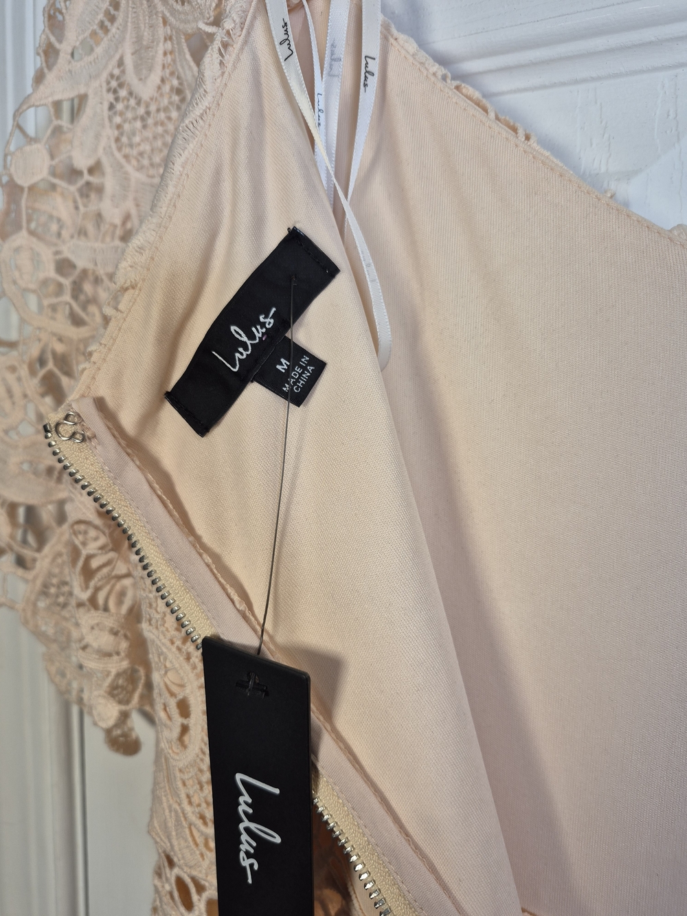 NWT Lulus Briarwood Blush Pink Lace Ruffled Midi Dress Cottagecore Wedding Guest - Picture 8 of 9
